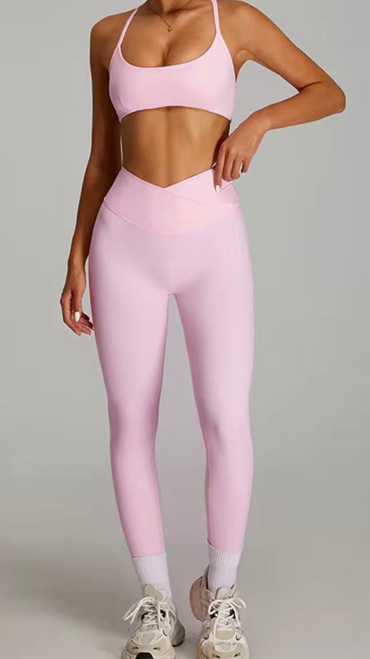 PULSE BLUSH PINK WOMENS LEGGING SET