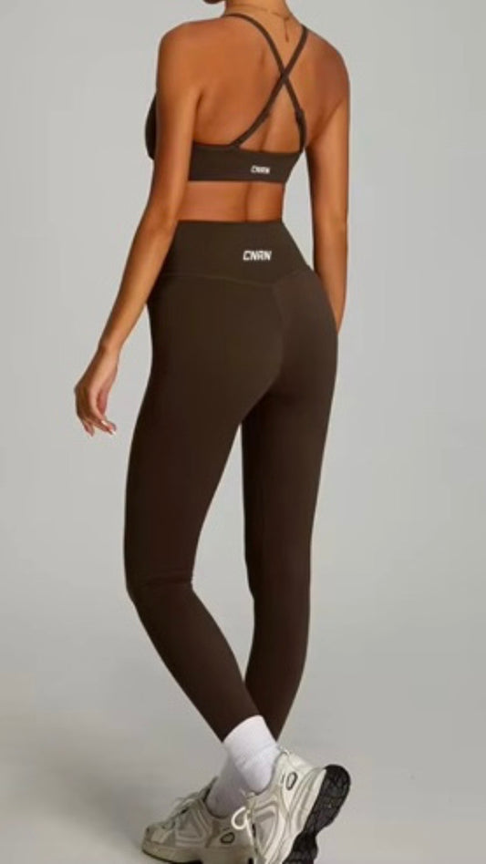 PULSE COCOA BROWN WOMENS LEGGING SET