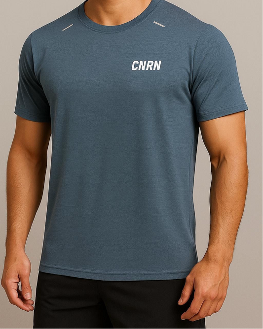 Breathable O Neck T-Shirt (Blue)