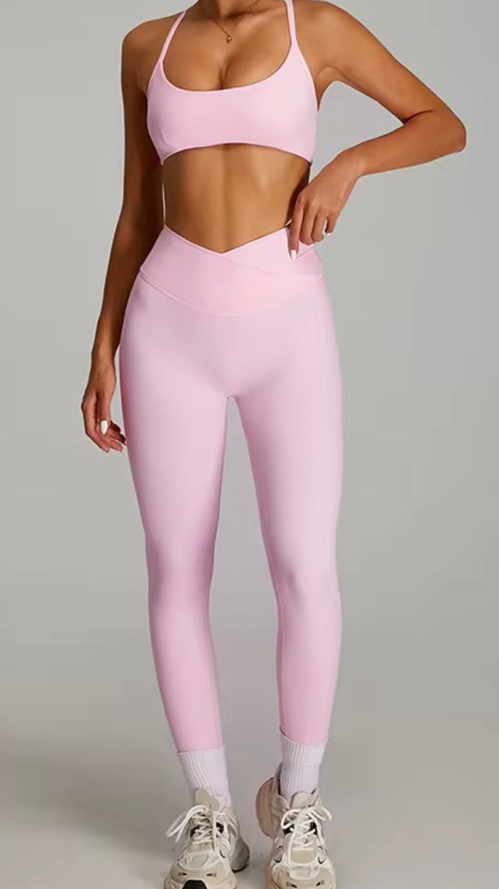 PULSE BLUSH PINK WOMENS LEGGING SET