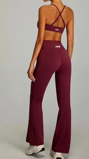 FLOW MERLOT RED WOMENS FLARE SET