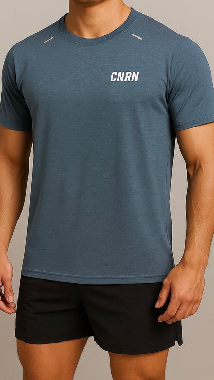 Breathable O Neck T-Shirt (Blue)