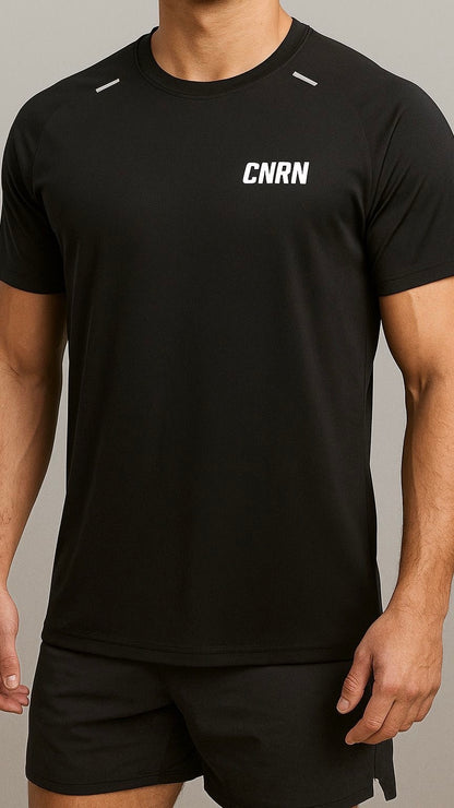 Breathable O Neck T-Shirt (Black)