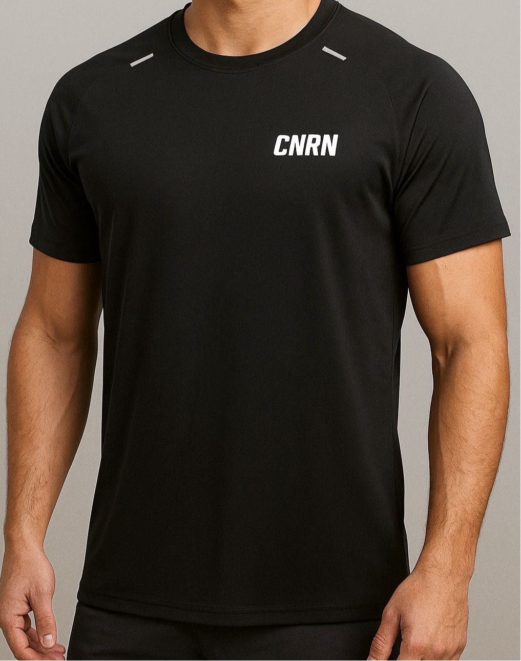 Breathable O Neck T-Shirt (Black)
