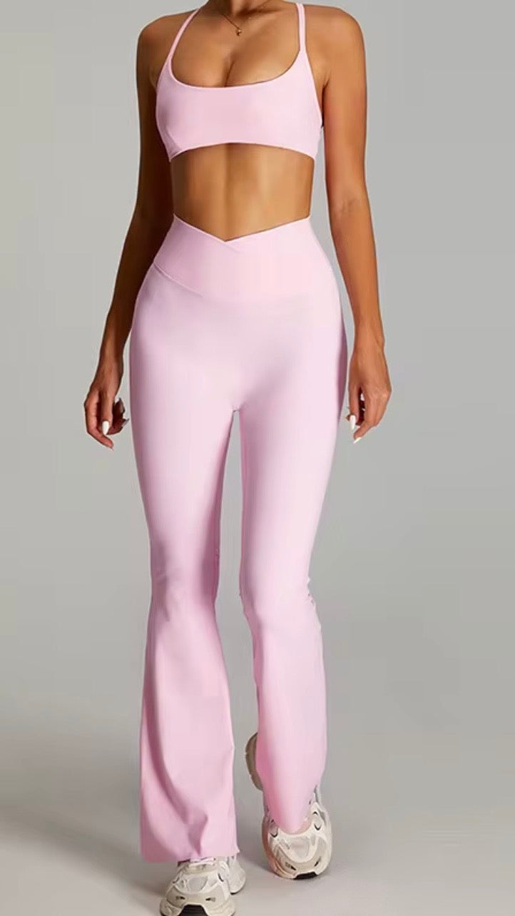 FLOW BLUSH PINK WOMENS FLARE SET