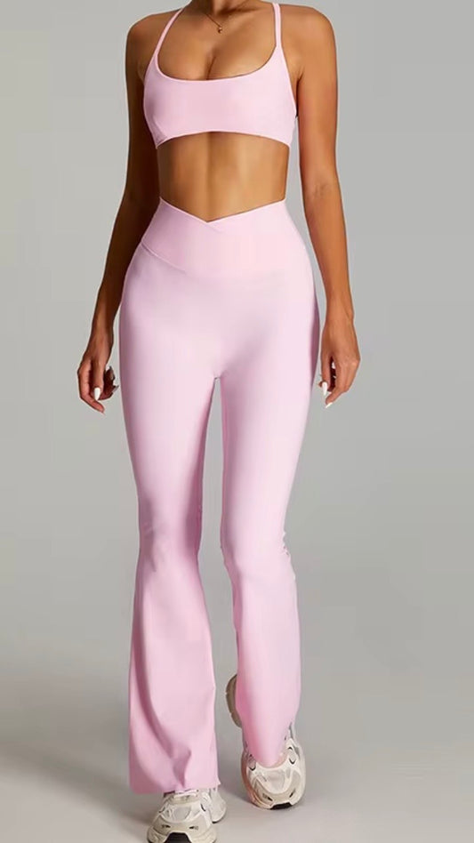 FLOW BLUSH PINK WOMENS FLARE SET