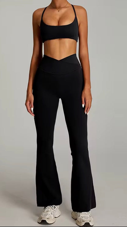 FLOW MIDNIGHT BLACK WOMENS FLARE SET