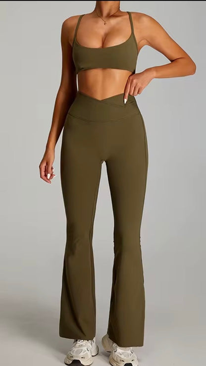 FLOW OLIVE DRAB WOMENS FLARE SET